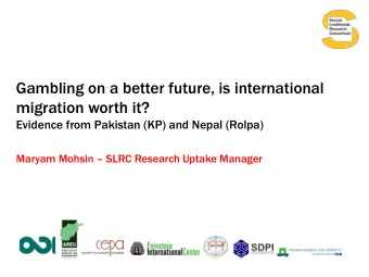 Gambling on a better future, is international  migration worth it?  Evidence from Pakistan (KP) and
