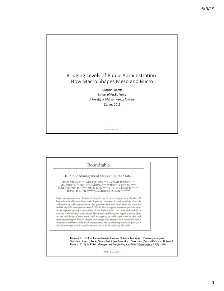 bridging levels of public administration how macro shapes