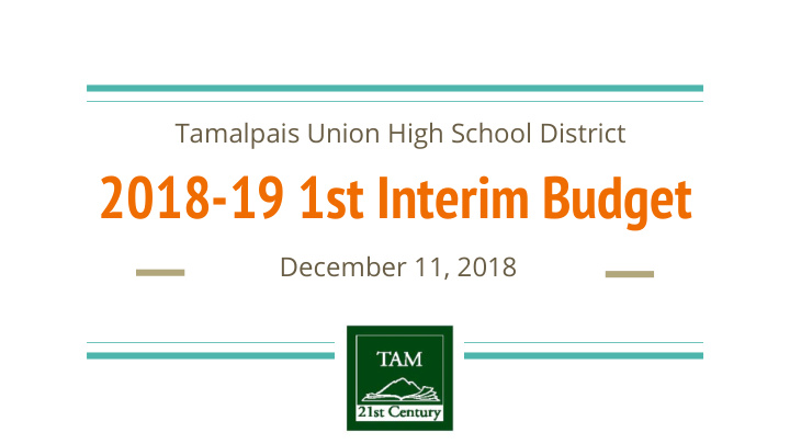 2018 19 1st interim budget