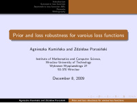 prior and loss robustness for varoius loss functions