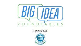 Summer, 2018  Overview  NINE Roundtable Conversations  How Should Arlington Grow?  Hosted by