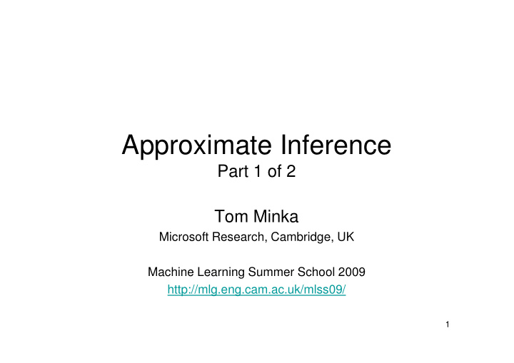 approximate inference