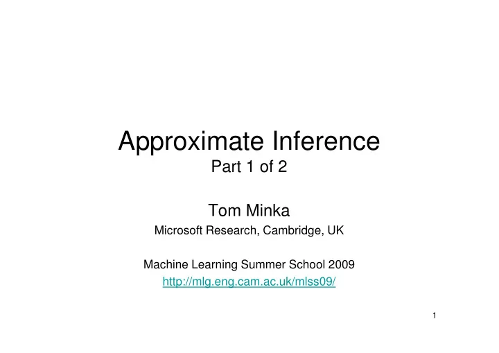 approximate inference