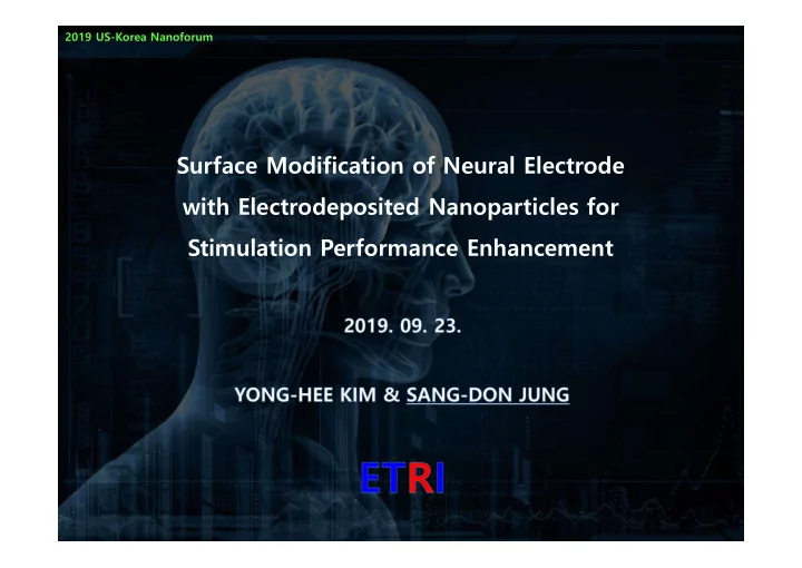 surface modification of neural electrode with
