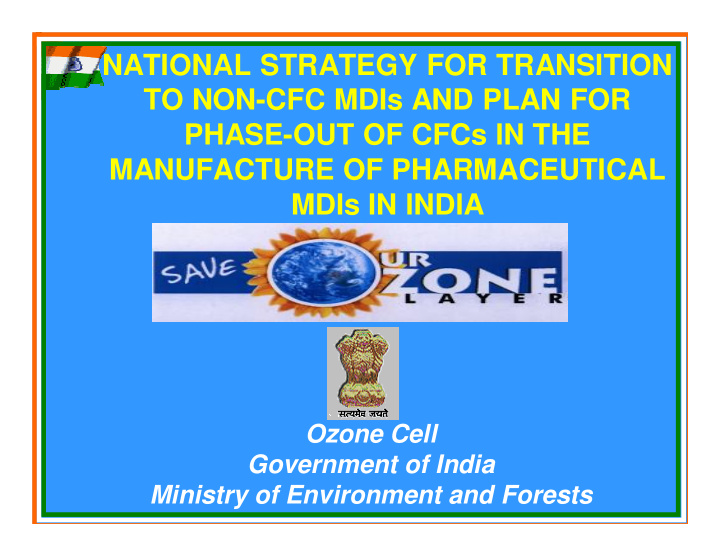 national strategy for transition to non cfc mdis and plan