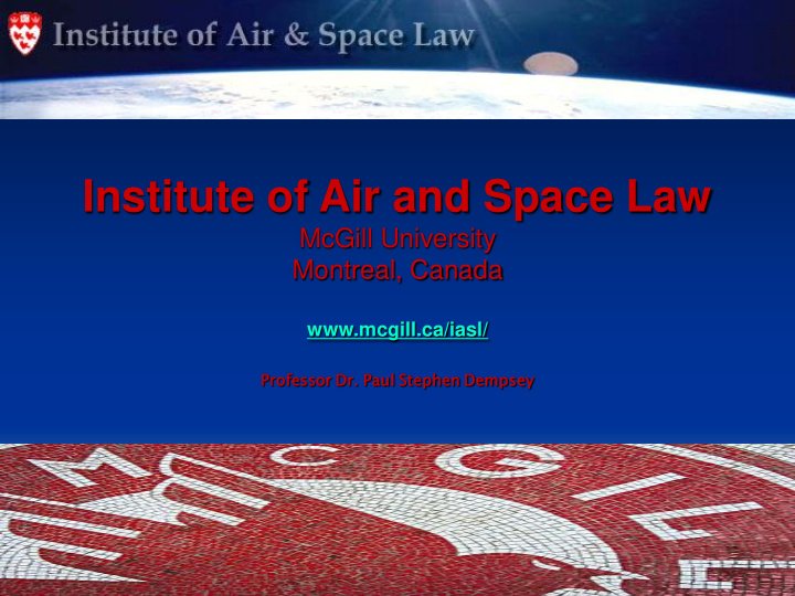 institute of air and space law
