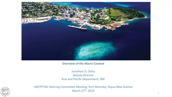 overview of the macro context jonathan d ostry deputy