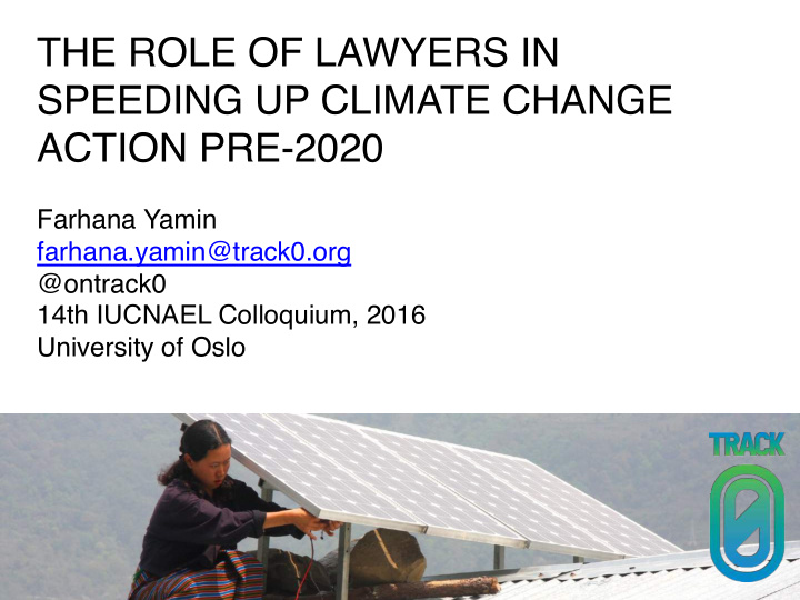 the role of lawyers in speeding up climate change action