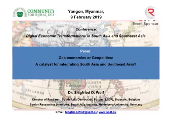 Yangon, Myanmar,  9 February 2019  Event Sponsor  Conference:  Digital Economic Transformations in