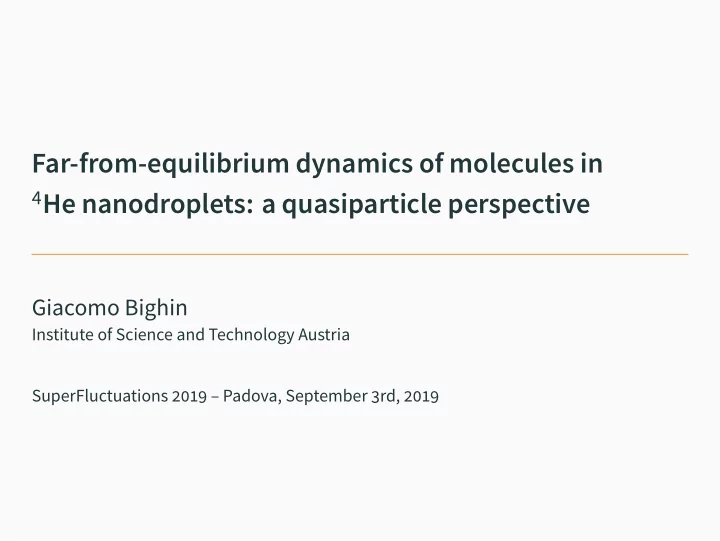 far from equilibrium dynamics of molecules in 4 he