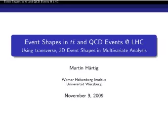 Event Shapes in t  t and QCD Events @ LHC  Using transverse, 3D Event Shapes in Multivariate