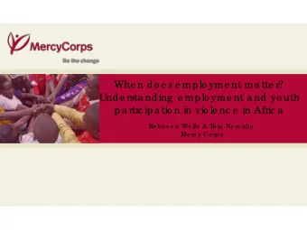 35  Re b e c c a  Wo lfe  &amp; T  a ra  No ro nha  Me rc y Co rps  Unde rsta nding  Whe n E  mplo