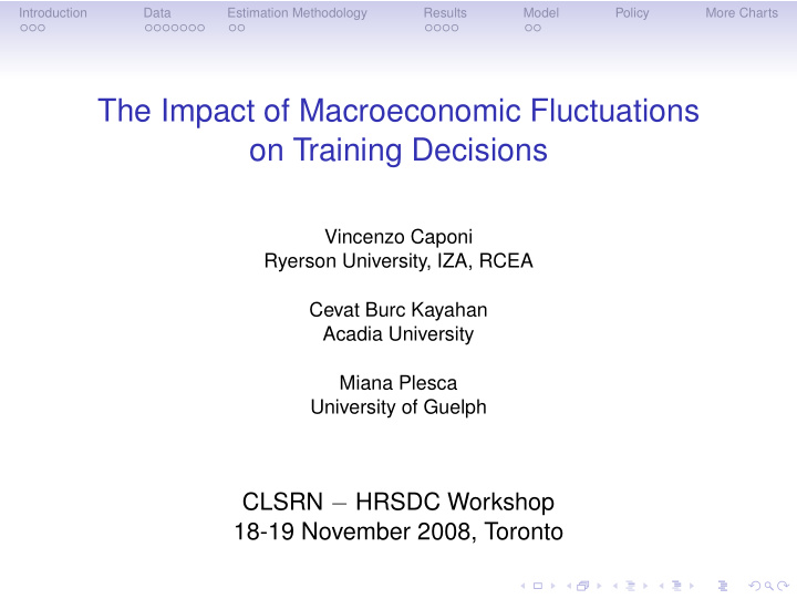 the impact of macroeconomic fluctuations on training