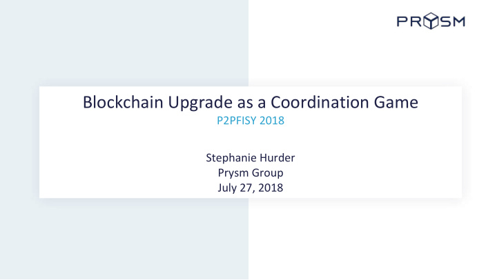 blockchain upgrade as a coordination game