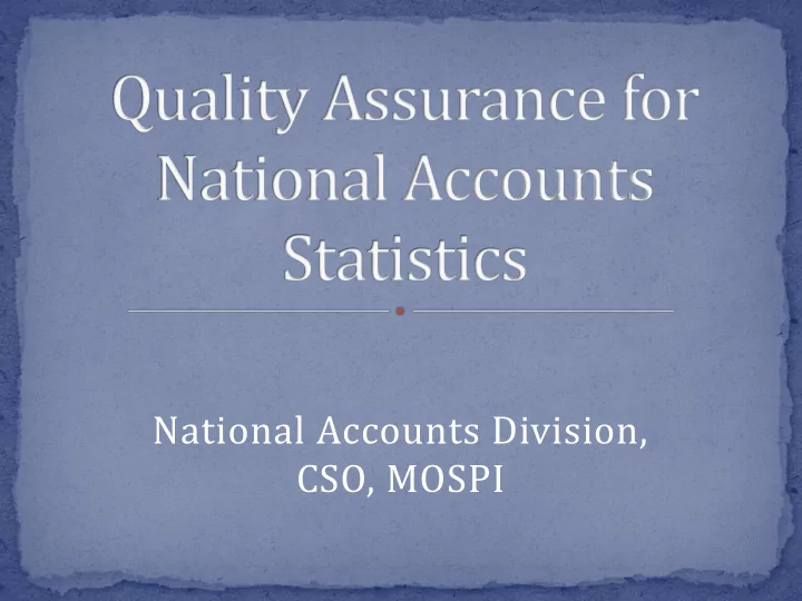 cso mospi mospis notification of nqaf