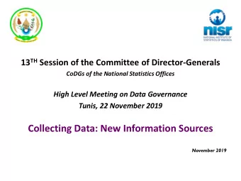 Collecting Data: New Information Sources  November 2019  Outlines  Collecting Data  Legal