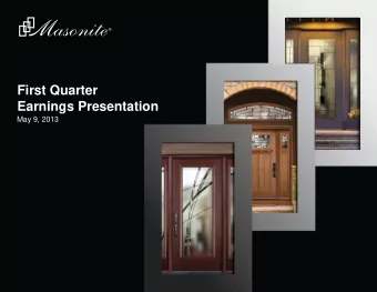 Earnings Presentation  May 9, 2013  Safe Harbor/Forward Looking Statements  This Investor