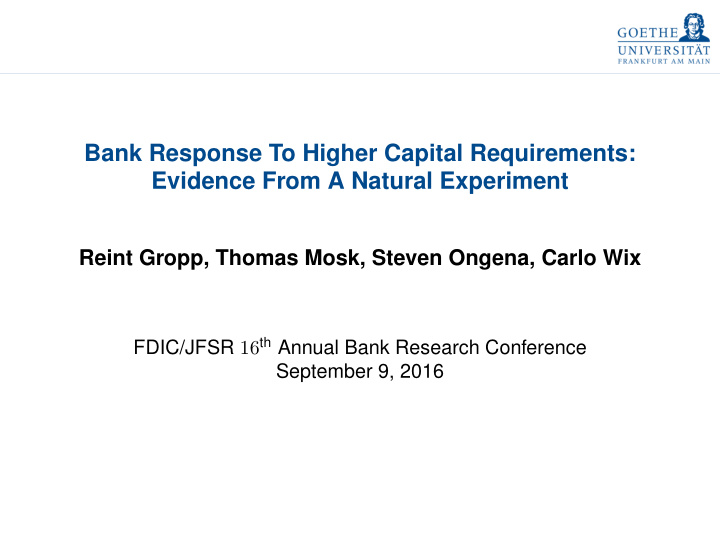 bank response to higher capital requirements evidence