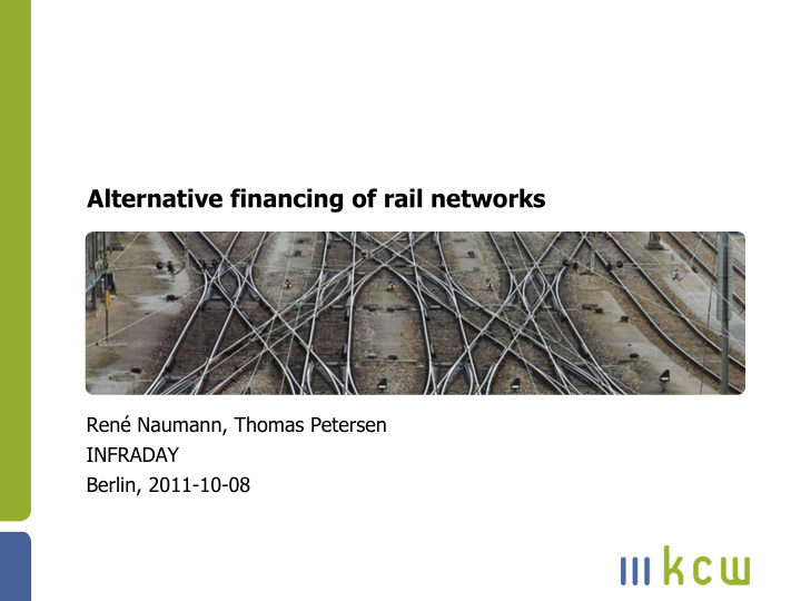 alternative financing of rail networks