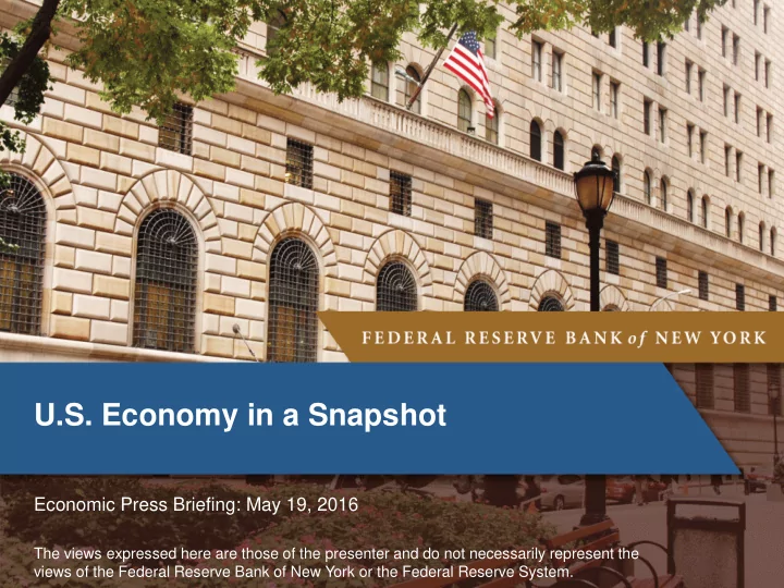u s economy in a snapshot