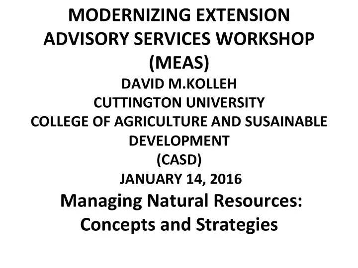 modernizing extension advisory services workshop meas