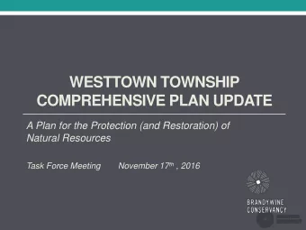 COMPREHENSIVE PLAN UPDATE  A Plan for the Protection (and Restoration) of  Natural Resources