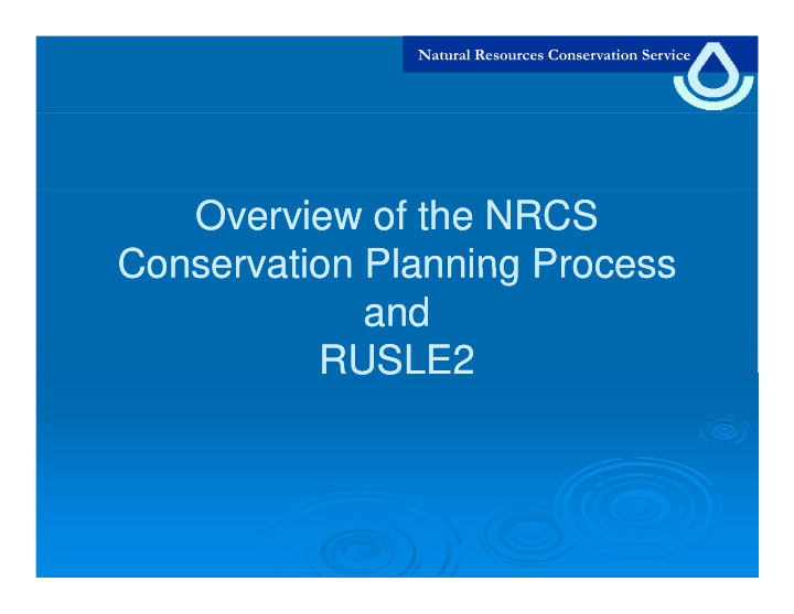 overview of the nrcs overview of the nrcs conservation