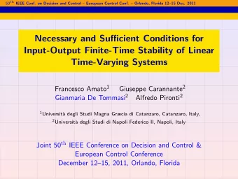 Necessary and Sufficient Conditions for  Input-Output Finite-Time Stability of Linear  Time-Varying