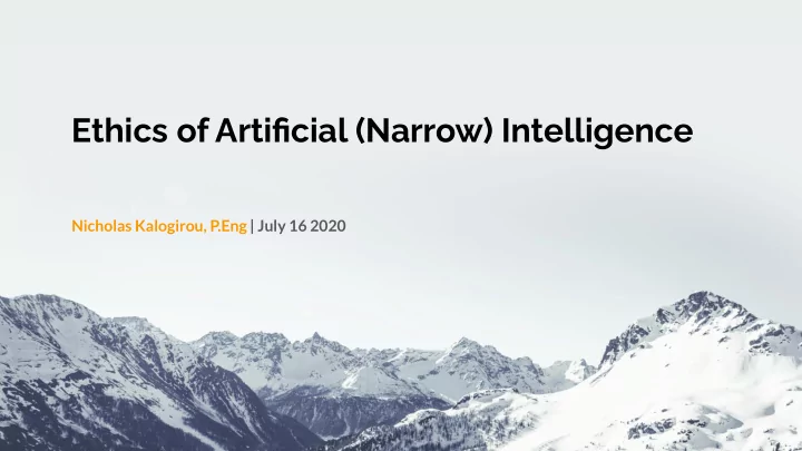 ethics of artificial narrow intelligence