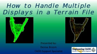 How to Handle Multiple  Displays in a T  errain File  Presented by:  Denise Broom  CADD Support