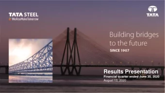 Results Presentation  Financial quarter ended June 30, 2020  August 13, 2020  1  Statements in this