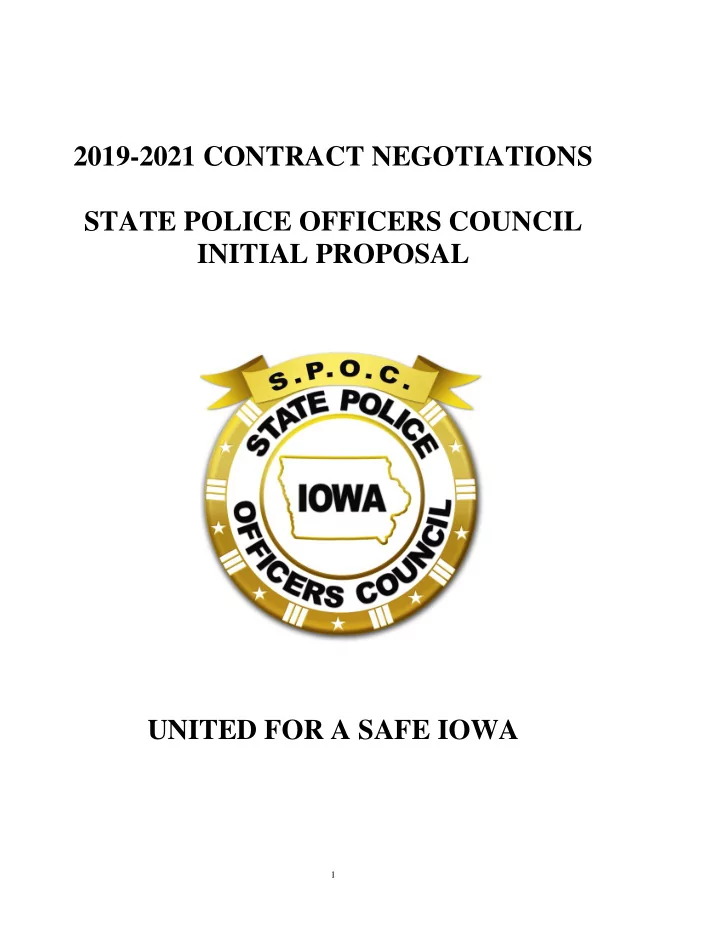 2019 2021 contract negotiations state police officers
