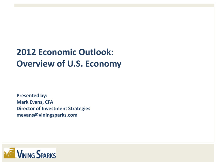 2012 economic outlook
