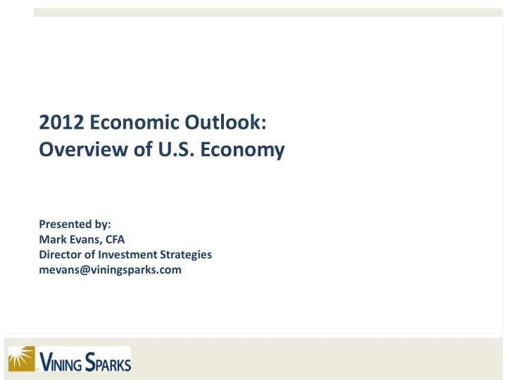 2012 economic outlook