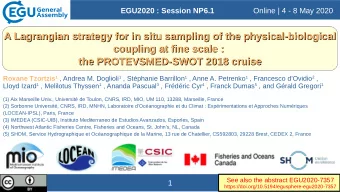 A Lagrangian strategy for in situ sampling of the physical-biological  A Lagrangian strategy for in