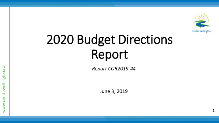 2020 2020 bu budget t directi ction ons report ort