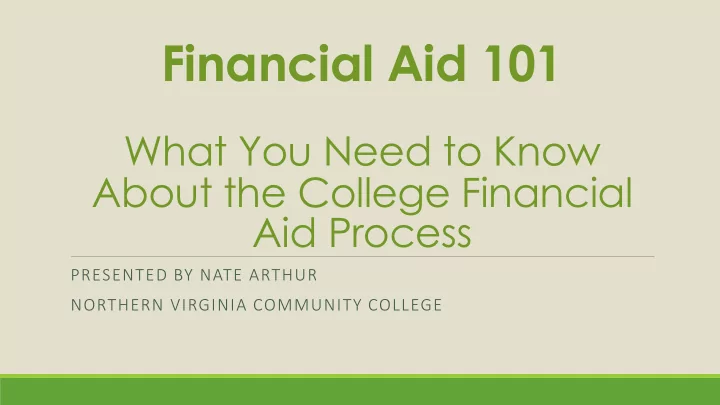 financial aid 101