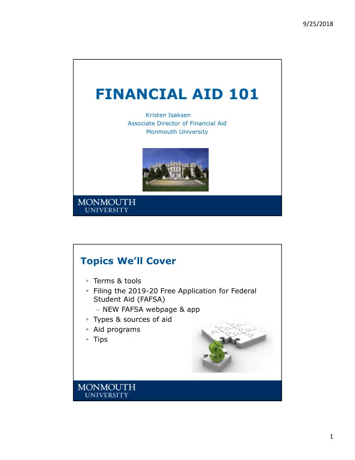 financial aid 101