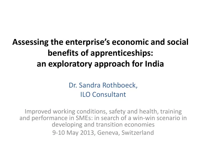 assessing the enterprise s economic and social
