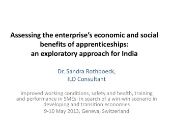 Assessing the enterprises economic and social  benefits of apprenticeships:  an exploratory