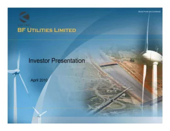 Disclaimer  The presentation has been prepared for information purpose, it is not