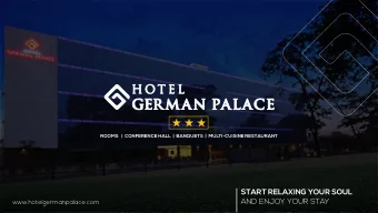 START RELAXING YOUR SOUL  AND ENJOY YOUR STAY  www.hotelgermanpalace.com  ROOMS   |  CONFERENCE