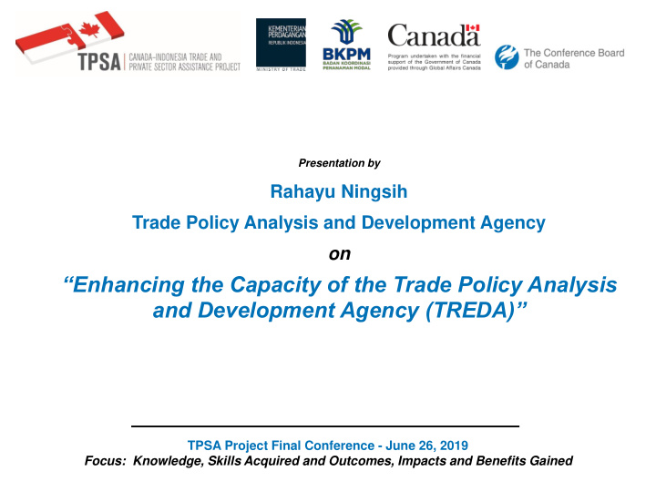 enhancing the capacity of the trade policy analysis and