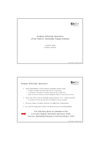 1  Economic  deg  ree  o  f  marke  t  openness  Die  Ene  rg  ie  -AG.    Economic  and  l  ega