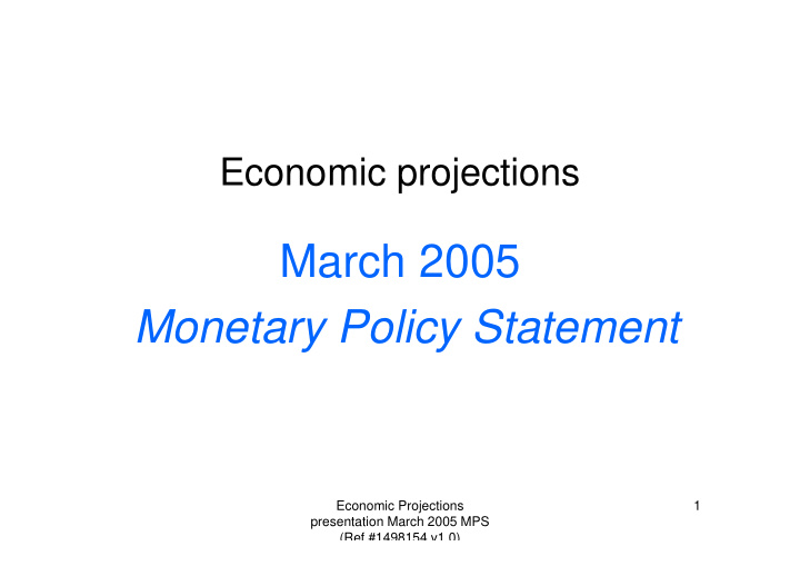 march 2005 monetary policy statement
