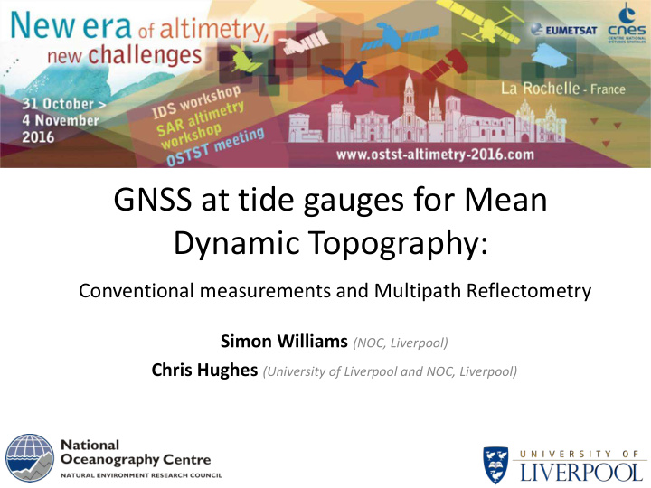 gnss at tide gauges for mean dynamic topography