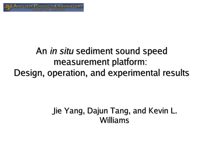 an in situ sediment sound speed an in situ sediment sound