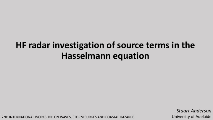 hasselmann equation