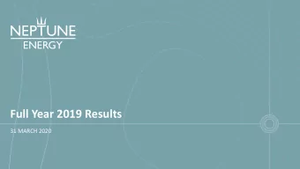 Full Year 2019 Results  31 MARCH 2020  GENERAL AND DISCLAIMER Except as the context otherwise