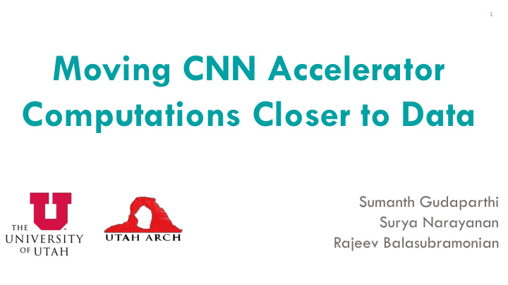 moving cnn accelerator computations closer to data
